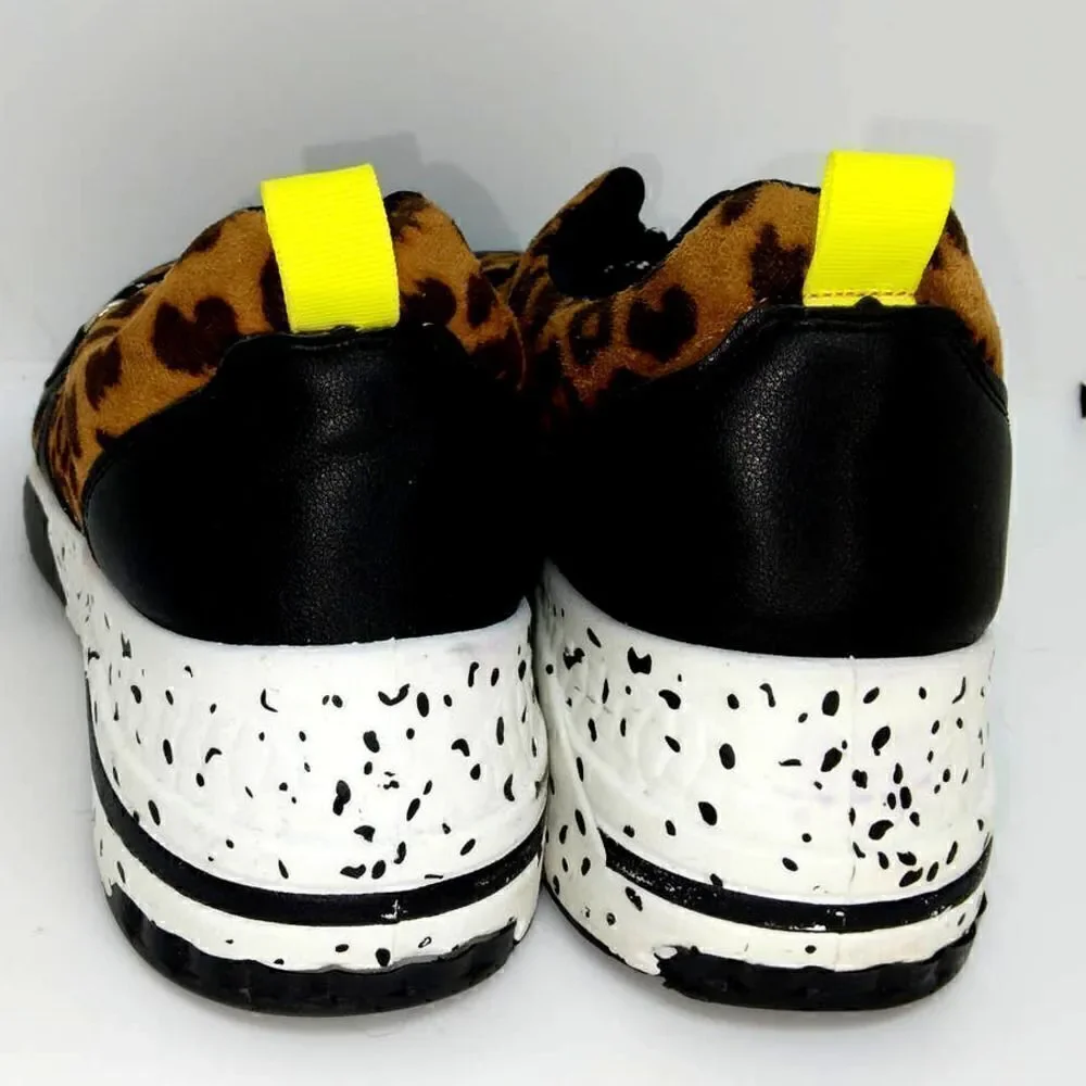 Madden Girl Animal Print Fashion Womens Pre-owned Black Sneakers - sz. 7 1/2